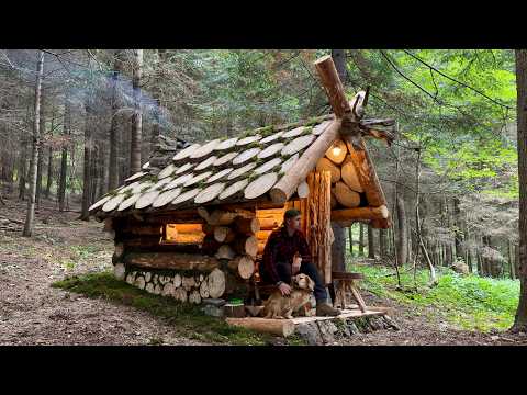 Building a Cozy Dream Cabin from Massive Logs | Bushcraft Survival