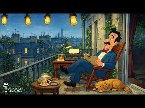 Paris Balcony Evenings | A Gentleman’s Quiet Escape with Books, Tea & Oldies in Another Room 🌙📖