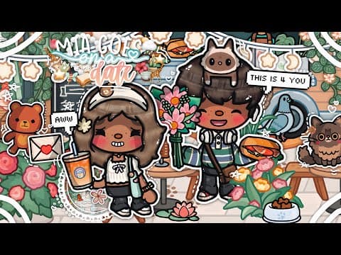Mia goes on her *FIRST DATE* 😽🌷🥪🌧️💐 || *VOICED* 🎙️|| Toca Boca Life World Roleplay 🌞🌺🍵🥝🌦️