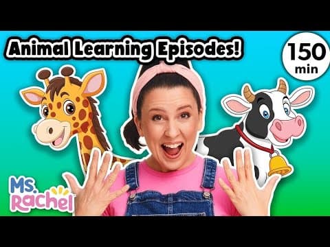 Animal Learning for Toddlers with Ms Rachel - 3 Full Episodes - Learn Animal Sounds - Best Videos