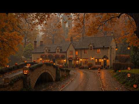 The Old Bridge, the Rain, and Halloween Waiting beneath the Amber Trees | Dark Academia Piano Music