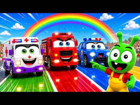 Brave Rescue Cars ⭐ Fire Truck, Ambulance, Police Song | Pea Songs - Nursery Rhymes & Kids Song