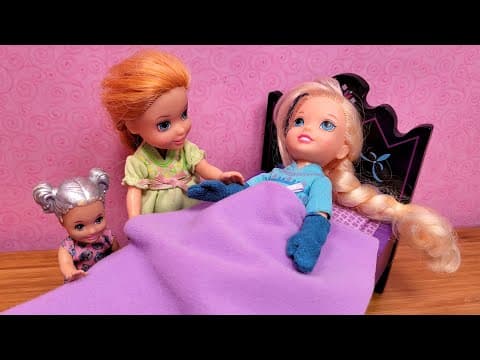 Little Elsa is sick ! Elsa & Anna toddlers -  bedtime stories - cough - sore throat