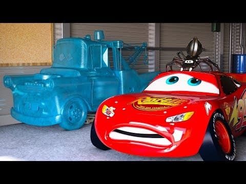 Lightning McQueen Freaks Out Seeing Frozen Mater | Cars Toys Movies Season 1 Disney Pixar