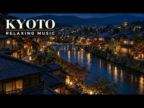 Kyoto Riverside at Night | Peaceful Music for Reading & Relaxing (3 Hours)