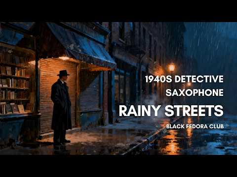 1940s Detective Saxophone – Vintage Noir Jazz on Rainy Night Streets
