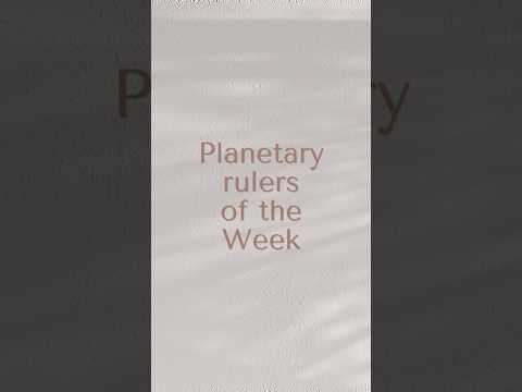 planetary rulers of the week
