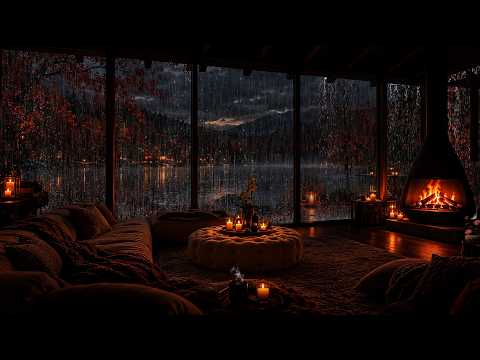 Fall Asleep in 3 Minutes [NO ADS]🍂Escape to a Cozy Autumn Cabin 🍂 Rain on Window for Instant Calm