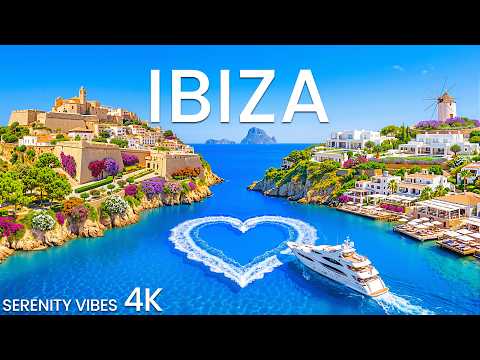 [4K] Ibiza 🇪🇸 Crystal Blue Paradise, Playa d’en Bossa &amp; Hidden Coves With Deep House Chill
