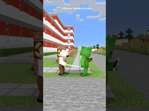Mikey Helps a Blind Old Man Cross the Street | Funy Animation #minecraft