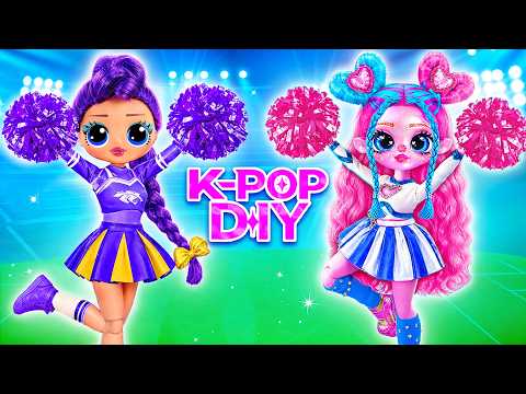 DIY Cheerleader Glow Up for Lali and Rumi! 18 Fashion Crafts for K-Pop Dolls