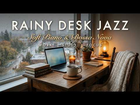 Rainy Desk Jazz ☕ Soft Piano & Bossa Nova for Work, Study & Focus (1 Hour)