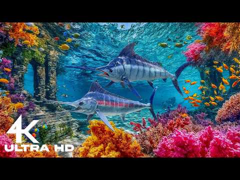 AQUARIUM 4K (ULTRA HD) – Relaxing Ocean Flow with Exotic Fish &amp; Deep Sleep Music 🐠
