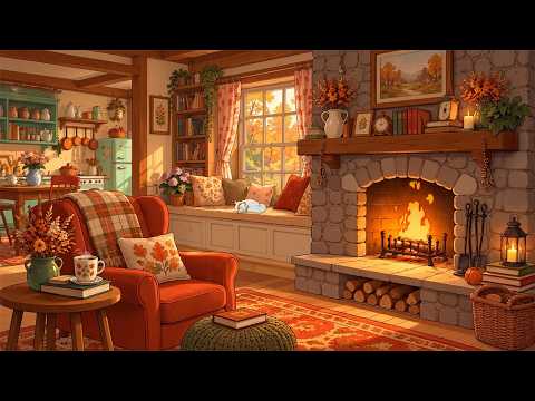 Peaceful Autumn Morning in the 1940s | Vintage Oldies Playing in Another Room for Relax & Sleep