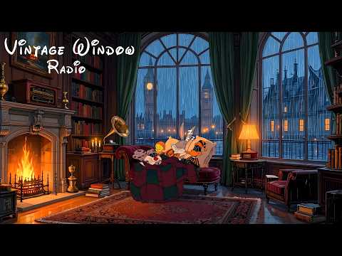 A Rainy Night in Vintage London 📚 | Cozy 1950s Oldies for Relaxing & Sleep 🔥