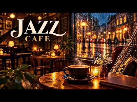 Rainy Night Jazz Café | Relaxing Coffee Shop Music for Work, Study & Calm