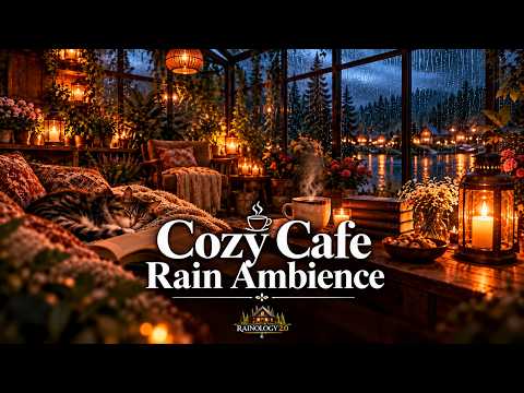 NO ADS | Cafe Rain Ambience 🌧️ | Relaxing Rain Sounds, Warm Coffee & Peaceful Sleep #long #viral