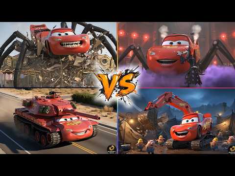 Rollar Coaster McQueen 🆚 Spider McQueen 🆚 Heavy Tank McQueen 🆚 Excavator McQueen Tiles HOp EDM Rush!