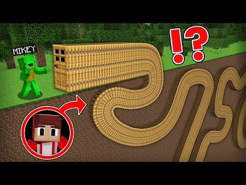 Mikey found a UNDERGROUND LONGEST DOOR OF the ALTERNATES JJ in Minecraft Challenge - Maizen