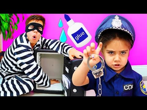 Nastya und Mia geben vor, Polizeijagd zu spielen und lernt die Sicherheitsregeln 👮‍♀️