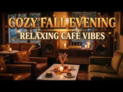 Smooth Jazz &amp; Soul R&amp;B Instrumental | Vintage Amplifier &amp; Speakers – Warm Autumn Evening at Cafe