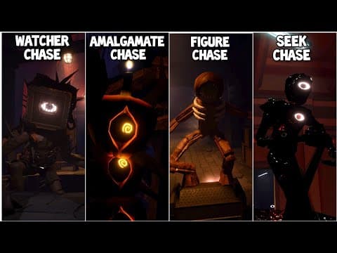 The Foundation 4 Different Enemies Chase Scene | Watcher vs Seek vs Amalgamate vs Figure