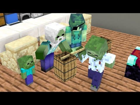 Full Movie : The Story of Poor Zombie Boy and Rich Zombie Girl - Minecraft Animation