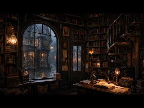 Hidden Bookshop During a Thunderstorm 🌧️📚 | Cozy Fantasy Ambience | Study, Read & Sleep