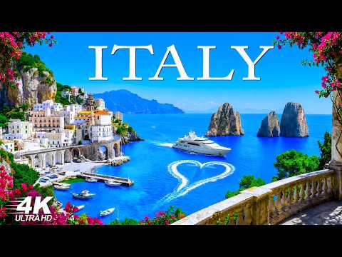 [4K] Italy 🇮🇹 Amalfi Coast | Positano Cliffs & Blue Mediterranean Sea With Deep House Chill
