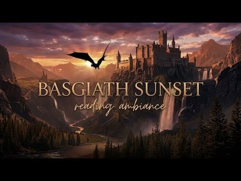 Basgiath War College Sunset 🌄 | Fourth Wing • Waterfalls • Dragons • Reading Ambiance
