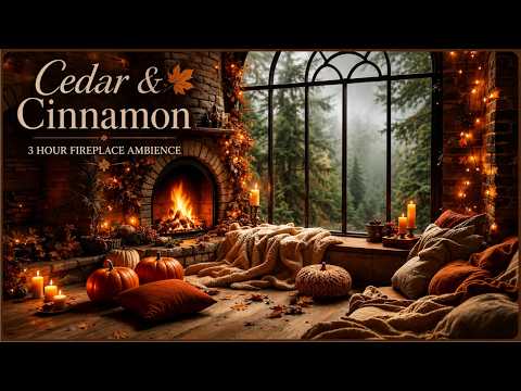 Cedar & Cinnamon Serene Autumn Fireplace Ambiance