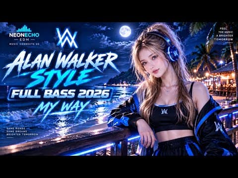 💙 Alan Walker Style Full Bass 2026 🌙 Soft Bright | Emotional Night Drive EDM 