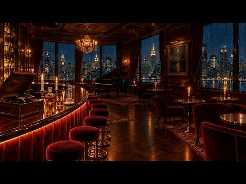 1940s noir jazz in a rainy new york lounge | candlelight and slow records to unwind