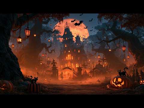 Relaxing Halloween Ambience - Spooky Background Music For A Cozy Haunted Autumn Night