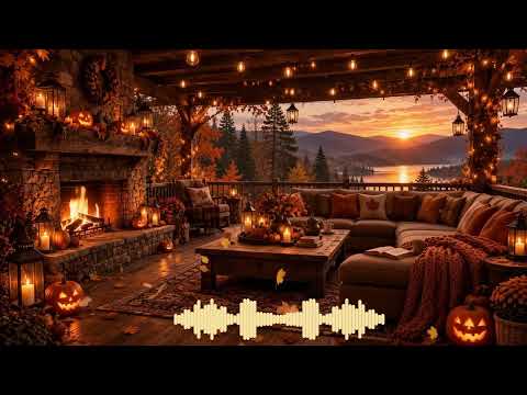 Warm Autumn Fireplace 🍂🔥 Gentle Rain & Soft Jazz Ambience for Study, Focus & Relaxation