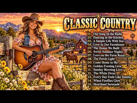 Country Songs 🚗 Long Country Roads &amp; Sunset Memories | Best Classic Road Trip Music