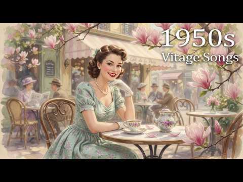 1950s Spring Garden Café 🌸 Italian Vintage Songs | Nostalgic Vintage Songs