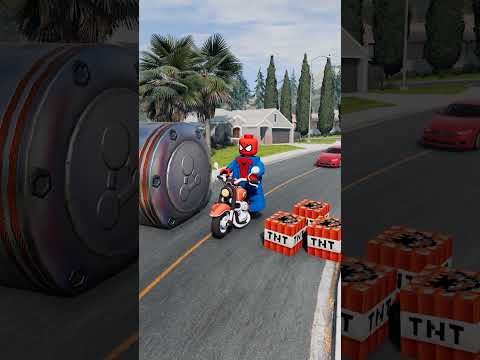 Big &amp; Small Cars &amp; Skibidi Toilet vs Bollard &amp; TNT | BeamNG Drive