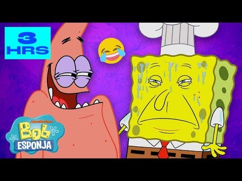 Bob Esponja | ¡Más de 3 HORAS de los momentos más graciosos de Bob Esponja! | Bob Esponja en Español