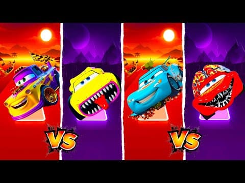 Lightning Mcqueen Car vs Mcqueen Eater in Tiles Hop EDMRush🎶
