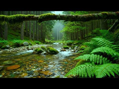 Calming Forest Ambience - Birds Singing Beautiful Stream Sounds for Deep Sleep, Study Focus,Medicine