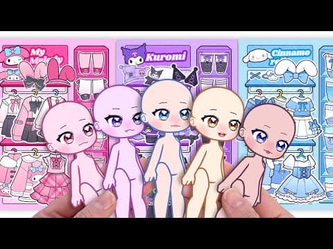 [Paper diy] 💗Play Sanrio Dress Up Game Book!💗/My Melody/Kuromi