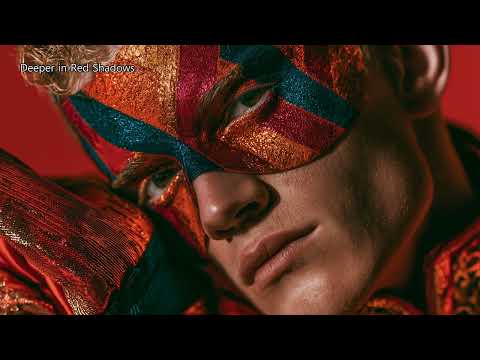 Tech House 🎭 Textured Harlequin Mask, Red Studio Shadows