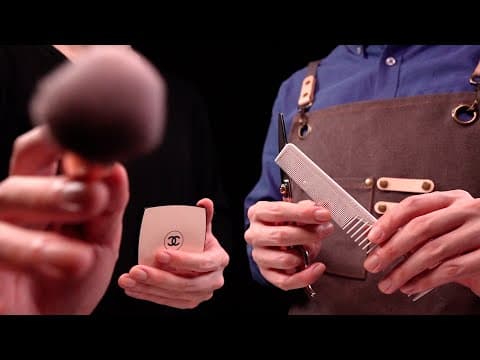 [ASMR]Two Experts Team Up: Makeup and Haircut Session/Amazing Layered Sound(No Talking)