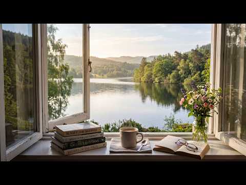a peaceful day of reading and tea 🍃 warm jazz music for focus, relaxation &amp; gentle spring energy