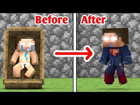 Baby Herobrine is Superman - Minecraft Animation