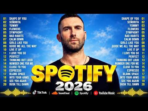 Billboard Pop Songs 2026 Playlist featuring Ed Sheeran, The Weeknd, Bruno Mars, Rihanna