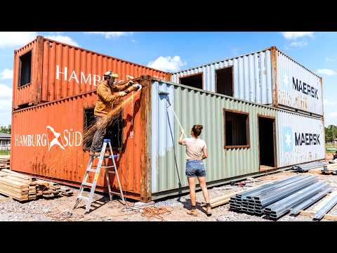 Couple Builds a 4,000 Sq Ft Home From 6 Shipping Containers | Start to Finish by @sunfishbudget