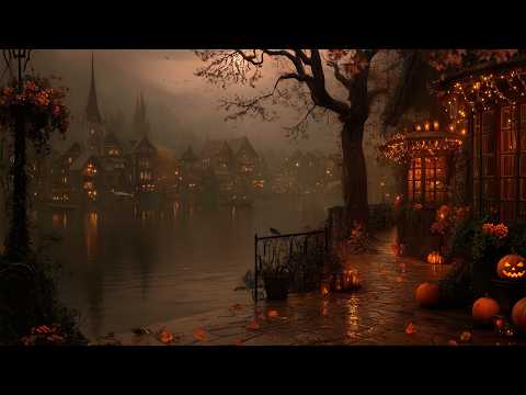 “The Last Light Over the Town” — A Lakeside Pumpkin Village in Autumn | Dark Academia Playlist