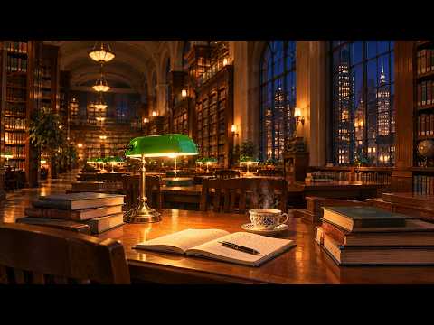 Library Study Music 📚 Calm Lofi Piano for Late-Night Studying | 1 Hour 46 Minutes